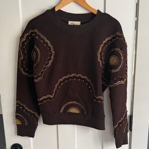 Anthropologie Ollari beaded sweatshirt